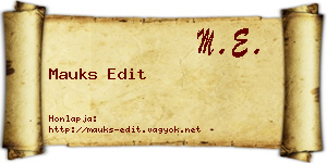 Mauks Edit névjegykártya